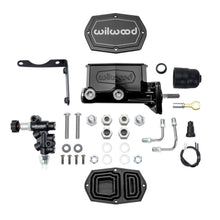 Load image into Gallery viewer, Wilwood Mopar Compact Tandem Master Cylinder Kit w/ Combination Valve &amp; Pushrod 15/16in Bore - Black