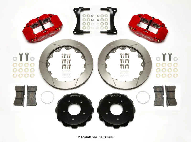 Wilwood Narrow Superlite 4R Front Hat Kit 12.88in Red 2007-Up Jeep Wrangler
