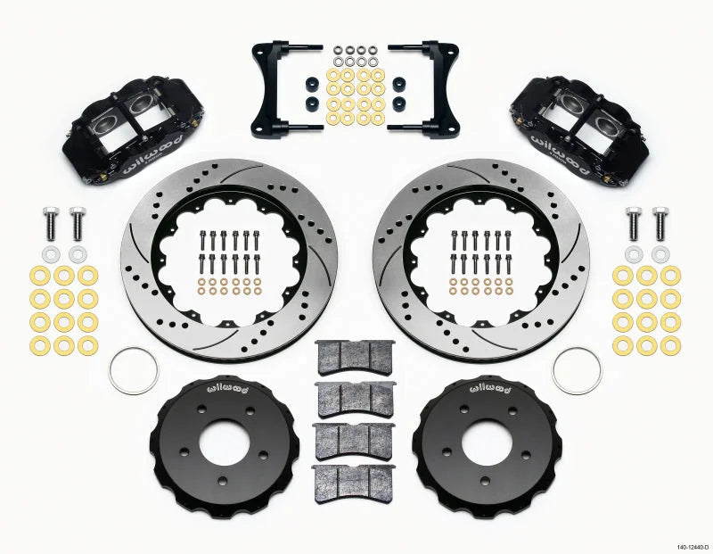 Wilwood Narrow Superlite 4R Front Hat Kit 14.00in Drill fits 2007-2015 Jeep Wrangler
