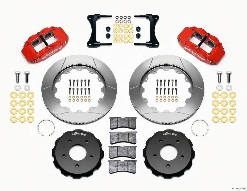 Wilwood Narrow Superlite 4R Front Hat Kit 14.00in Red fits 2007-2015 Jeep Wrangler
