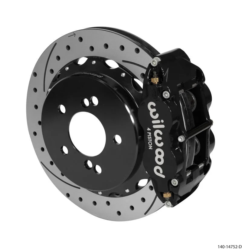 Wilwood Narrow Superlite 4R Rear Kit 12.88in Drilled/Slotted Black fits 2000-2006 BMW M3 E46