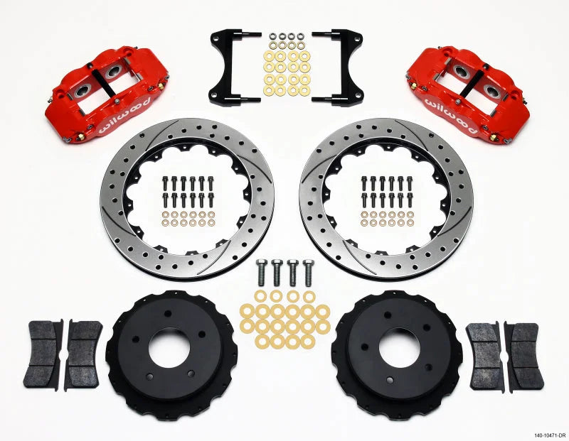 Wilwood Narrow Superlite 4R Rear Kit 12.88in Drilled Red C2/C3 fits 1970 / 1975-1982 Chevrolet Corvette
