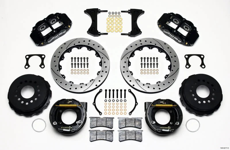 Wilwood Narrow Superlite 4R Rear P-Brk Kit 12.88in Drilled Big Ford Old Style 2.36in Offset