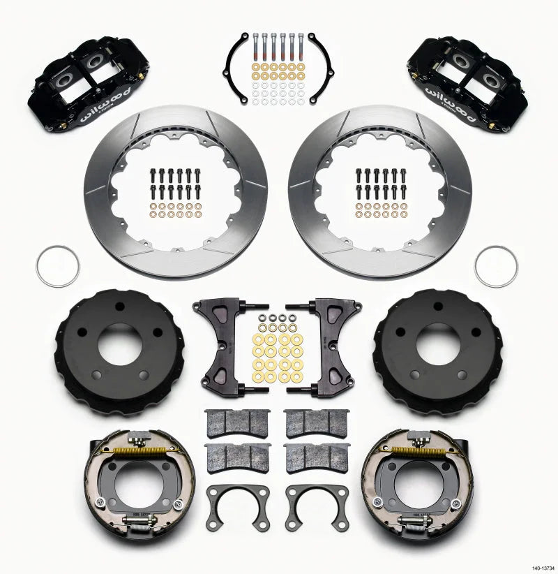 Wilwood Narrow Superlite 4R Rear P-Brk Kit 12.88in Big Ford 2.00in Off 5 x 5.50 fits Ford Bronco