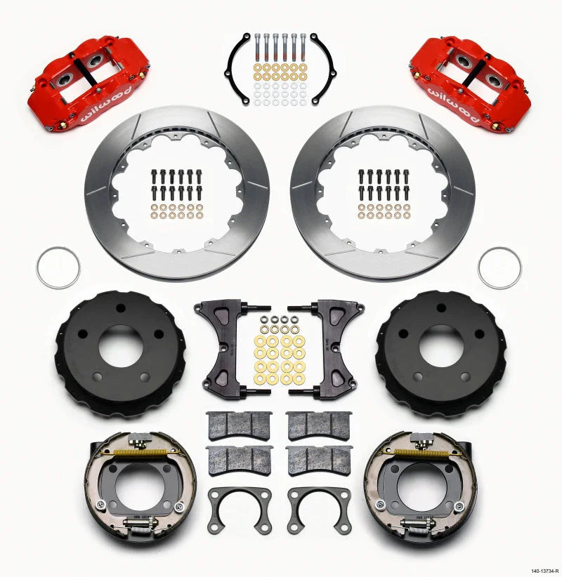 Wilwood Narrow Superlite 4R Rear P-Brk Kit 12.88in Red Big Ford 2.00in Off 5 x 5.50 fits Ford Bronco
