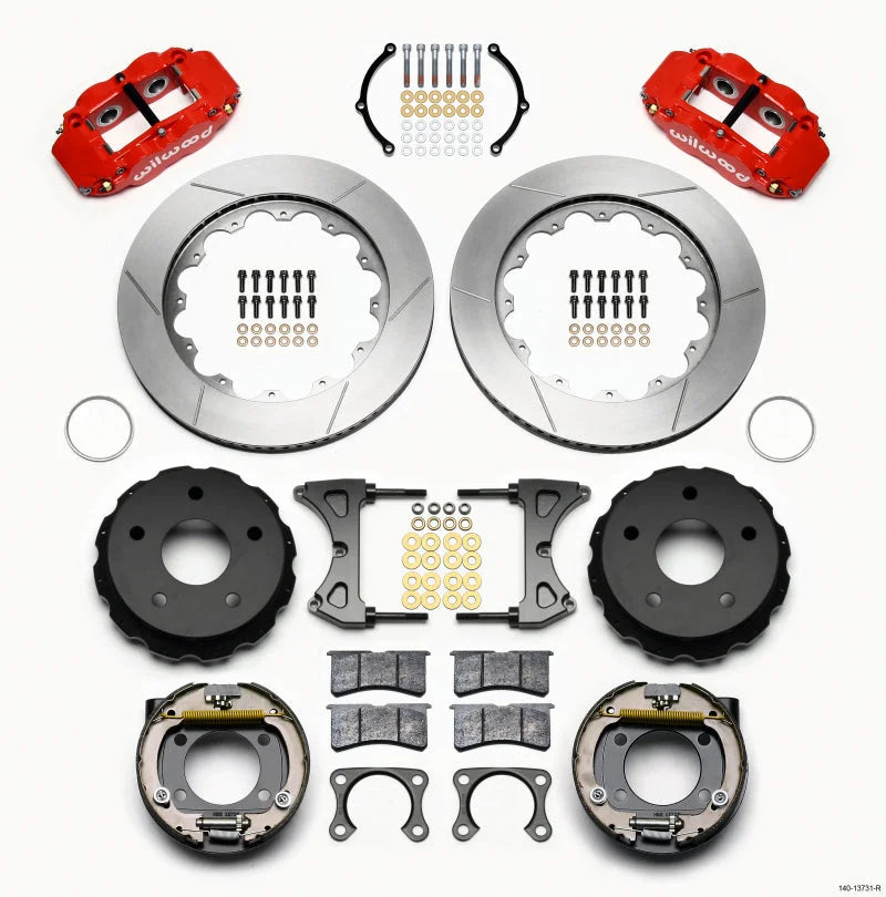 Wilwood Narrow Superlite 4R Rear P-Brk Kit 14.00in Red Big Ford 2.00in Off 5 x 5.50 fits Ford Bronco