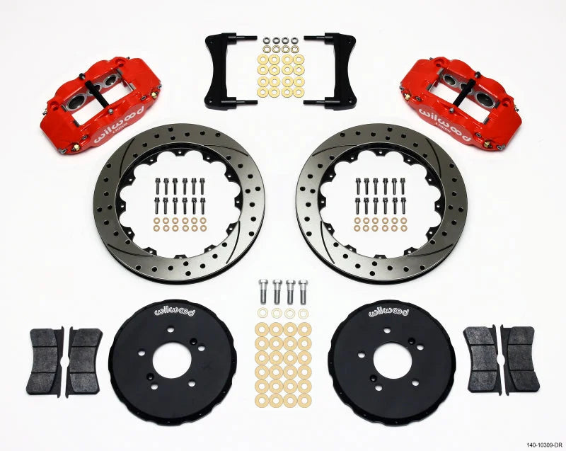 Wilwood Narrow Superlite 6R Front Hat Kit 12.88in Drill Red fits 2000-2009 Honda S2000 / 2008-2009 Honda S2000 CR