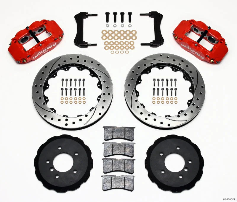 Wilwood Narrow Superlite 6R Front Hat Kit 13.06in Drilled Red fits 1995-2001 BMW M3 / Z3 E36