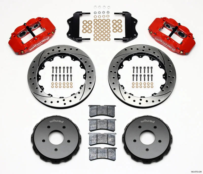 Wilwood Narrow Superlite 6R Front Hat Kit 13.06in Drilled Red fits 2004-2006 Pontiac GTO