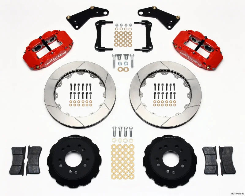 Wilwood Narrow Superlite 6R Front Hat Kit 13.06in Red 65-82 Corvette C2/C3
