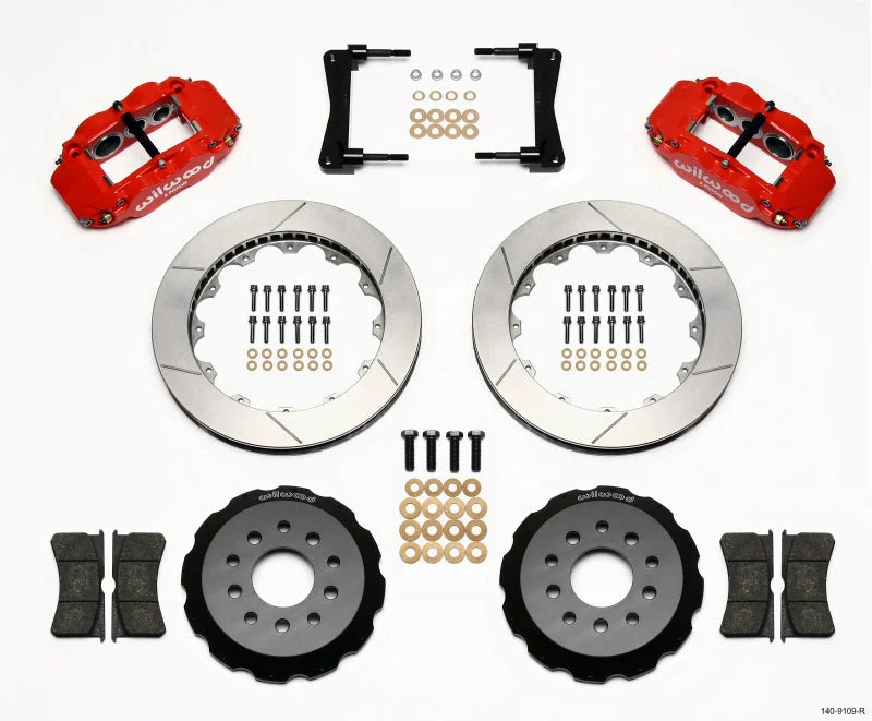 Wilwood Narrow Superlite 6R Front Hat Kit 13.06in Red fits 2005-2014 Ford Mustang