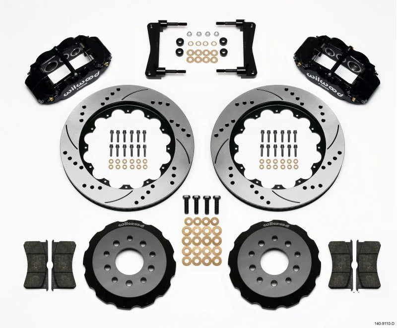 Wilwood Narrow Superlite 6R Front Hat Kit 14.00in Drilled fits 2005-2014 Ford Mustang