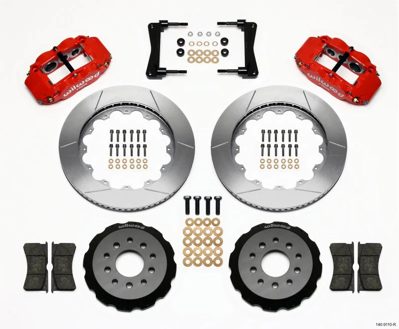 Wilwood Narrow Superlite 6R Front Hat Kit 14.00in Red fits 2005-2014 Ford Mustang