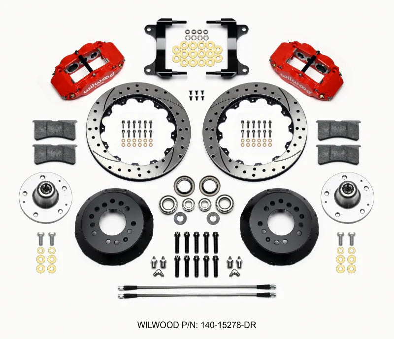 Wilwood Narrow Superlite 6R Front Hub Kit 12.88in Drill Red fits 1982-1992 Chevrolet Camaro / 1982-1992 Pontiac Firebird