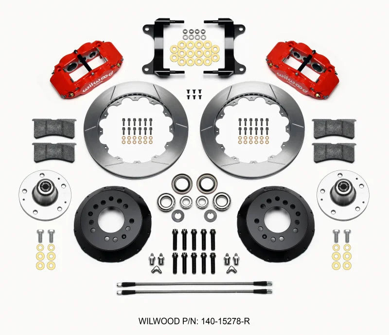 Wilwood Narrow Superlite 6R Front Hub Kit 12.88in Red fits 1982-1992 Chevrolet Camaro / 1982-1992 Pontiac Firebird