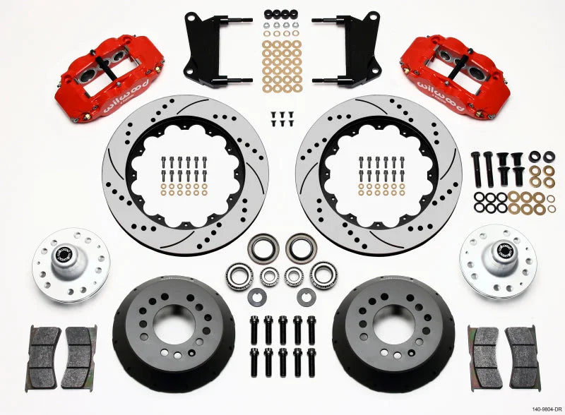 Wilwood Narrow Superlite 6R Front Hub Kit 14.00in Red 62-72 CDP B & E Body-Drum main image 0