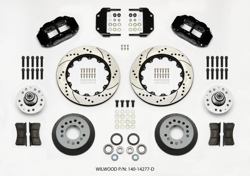 Wilwood Narrow Superlite 6R Front Hub Kit 14.00in Drilled Magnum Force Drop Spindle