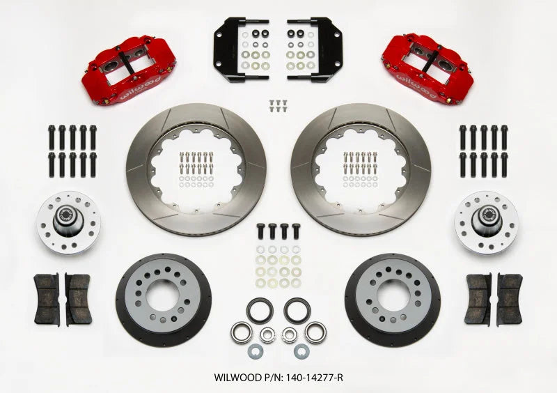 Wilwood Narrow Superlite 6R Front Hub Kit 14.00in Red Magnum Force Drop Spindle