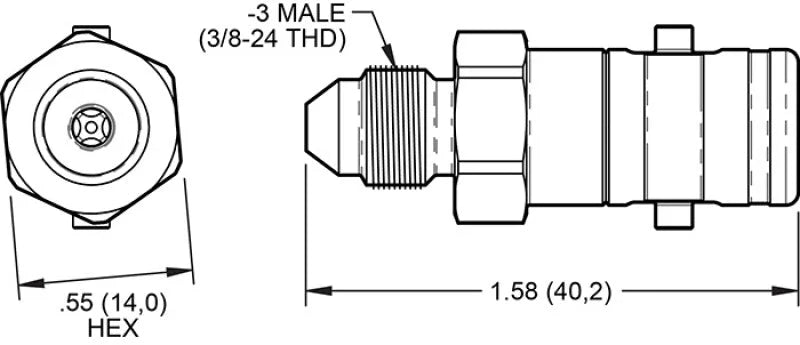 Wilwood Quick Disconnect - Male Side -3 AN - Main Product View