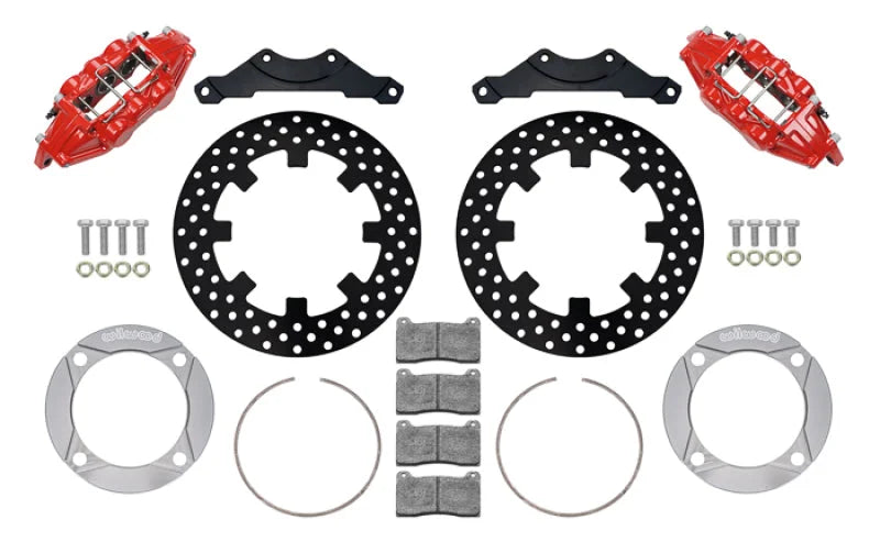 Wilwood Rear Kit 11.25in Drilled - Red fits 2014+ Polaris RZR XP 1000 - Side View