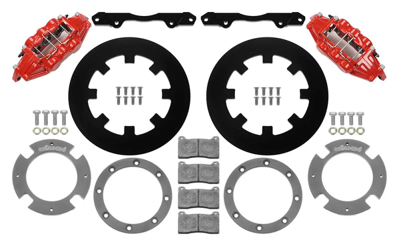 Wilwood Red 6-Piston Front Kit 11.25in - Undrilled Rotors fits 2017-2021 Can-Am X3RS - Side View