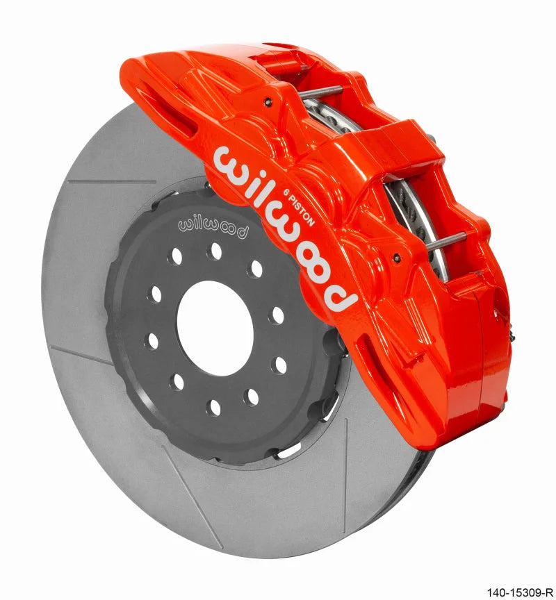 Wilwood SX6R Front Brake Kit 14in GT Slotted Red fits 2005-2013 Chevy Corvette