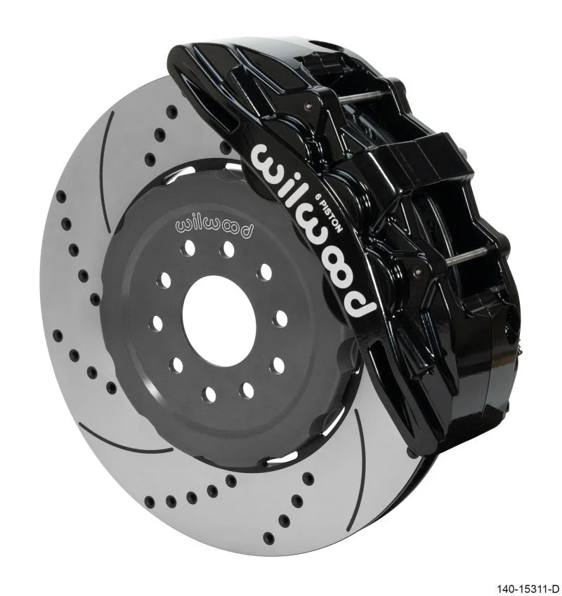 Wilwood SX6R Front Brake Kit 15in SRP Slotted/Drilled Black fits 2005-2013 Chevy Corvette