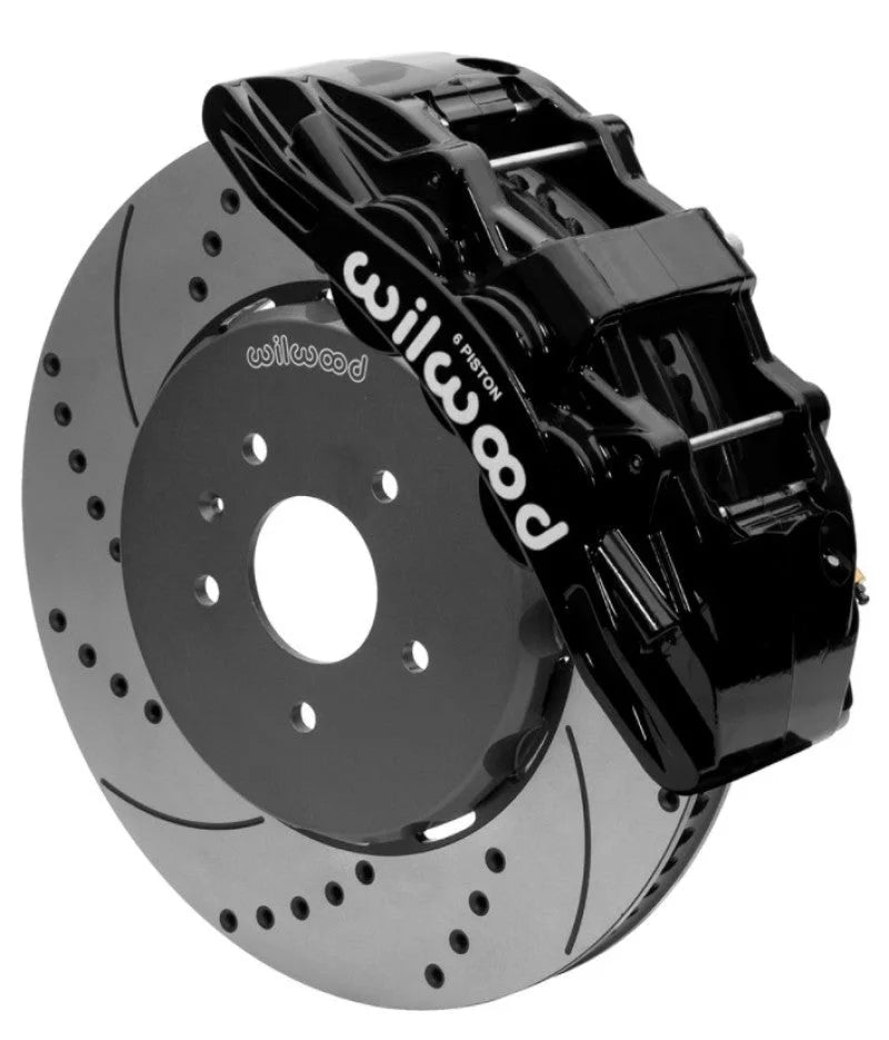 Wilwood SX6R Front Brake Kit 15in SRP Slotted/Drilled Black w/ Lines fits 2014+ Chevy Corvette C7