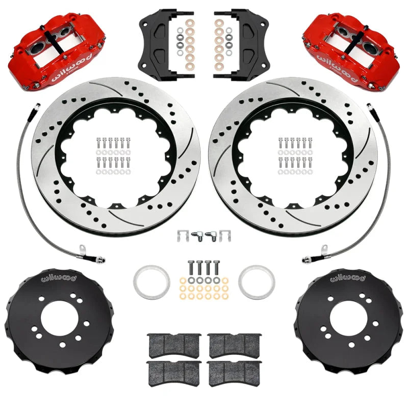 Wilwood Superlite 6R Front BBK w/ 14.00in D/S Rotors & Flexlines - Red fits 1999-2002 Nissan Skyline
