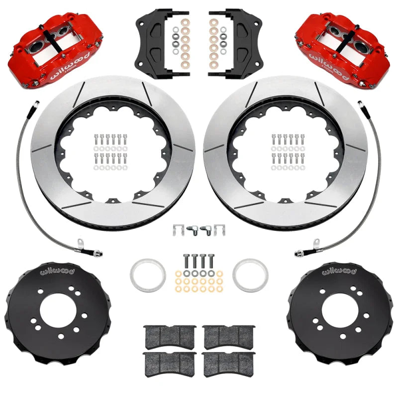 Wilwood Superlite 6R Front BBK w/ 14in Slotted Rotors & Flexlines - Red fits 1999-2002 Nissan Skyline