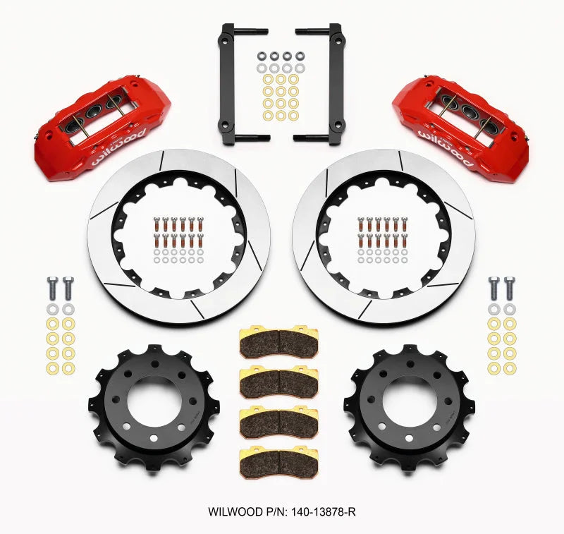 Wilwood TX6R Rear Kit 16.00in Red 4.63 Cntr fits 1999-2010 Hummer H2 / 1999-2006 Chevrolet Silverado 1500 Hd / 2500 / 2500...