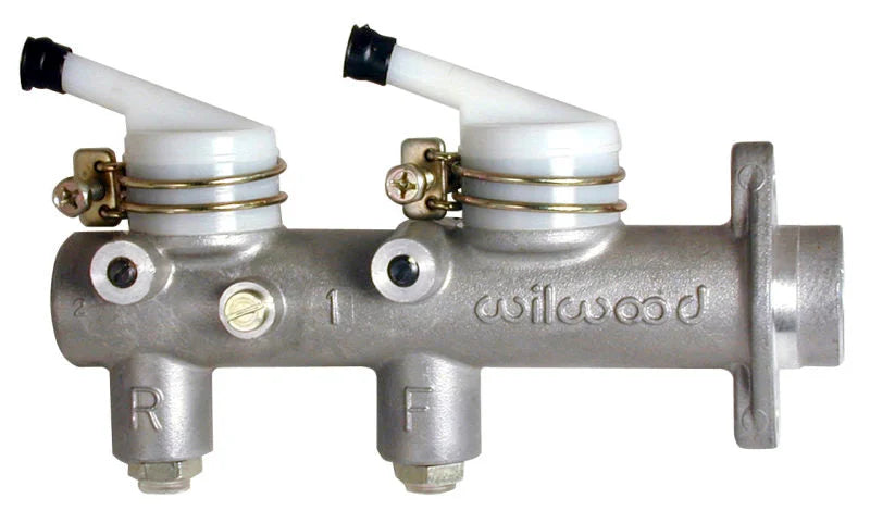 Wilwood Tandem Master Cylinder - 1in Bore w/ Remote Reservoirs - Side View