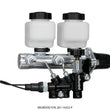 Load image into Gallery viewer, Wilwood Tandem Remote M/C Kit w L/H Bracket &amp; Prop Valve - 1 1/8in Bore Ball Burnished - Side View