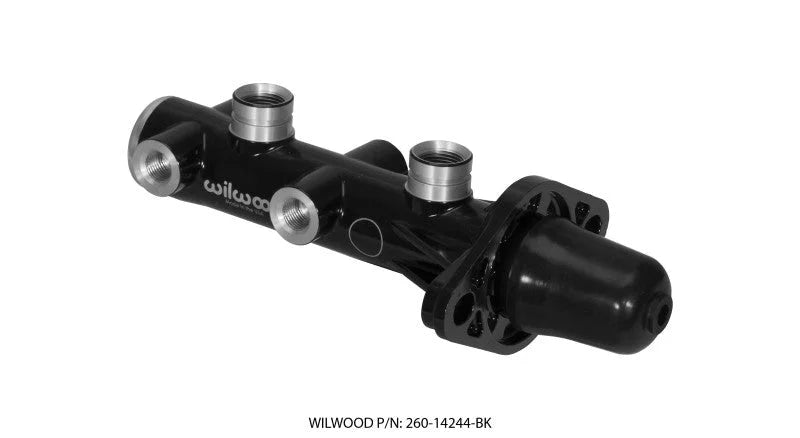 Wilwood Tandem Remote Master Cylinder - 1 1/8in Bore Black - Side View