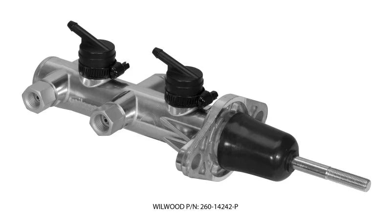 Wilwood Tandem Remote Master Cylinder - 15/16in Bore Ball Burnished - Main Product View