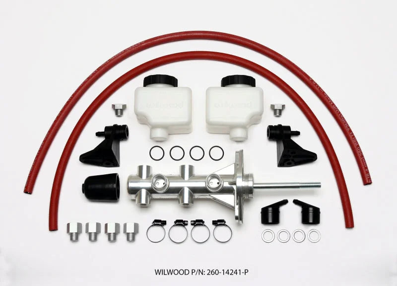 Wilwood Tandem Remote Master Cylinder - 7/8in Bore Ball Burnished - Side View