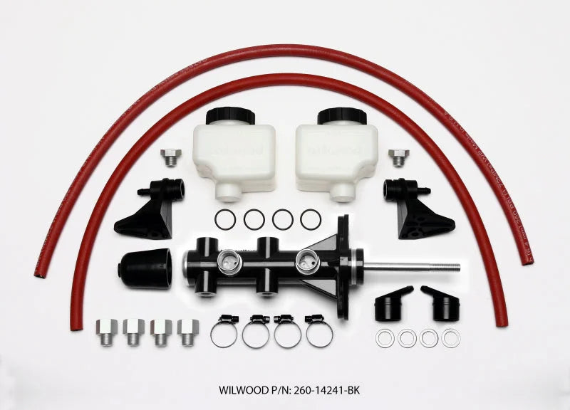 Wilwood Tandem Remote Master Cylinder - 7/8in Bore Black - Side View