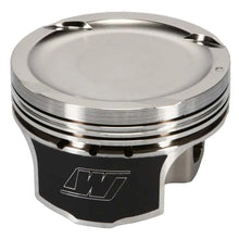 Load image into Gallery viewer, Wiseco Honda R18A 81.00 mm Bore 28.50 mm CH -10.00 CC Piston Set - Installation View