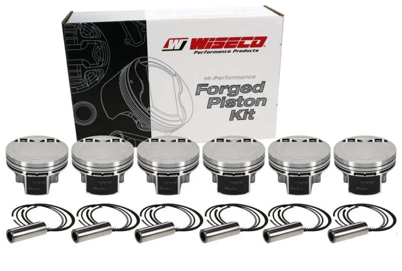 Wiseco Nissan VR38DETT 3.8L 95.58mm Bore 1.232inch CH -6.3 Dome Dish 9.5:1 Stroker Max HD Piston Kit - Installation View