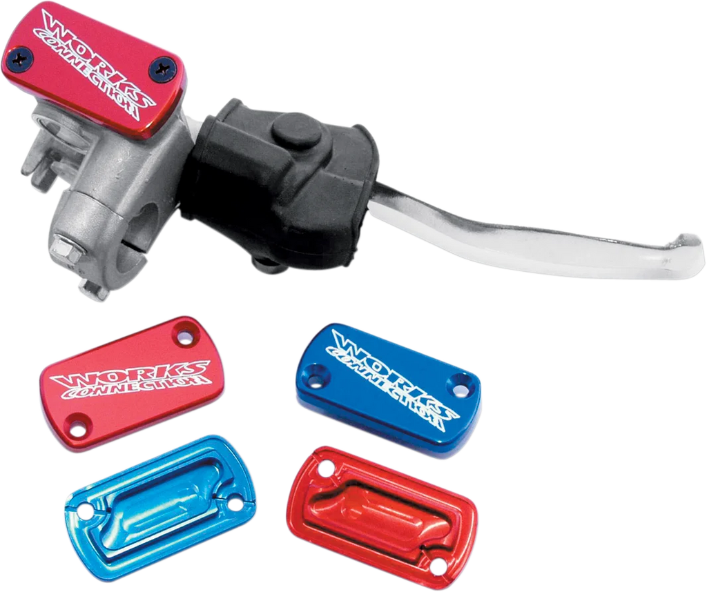 Works Connection Brake Cover - Billet - Blue - Side View