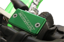 Load image into Gallery viewer, Works Connection Brake Cover - Billet - Green - Side View