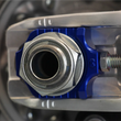 Load image into Gallery viewer, Works Connection Elite Axle Block - Blue - Side View