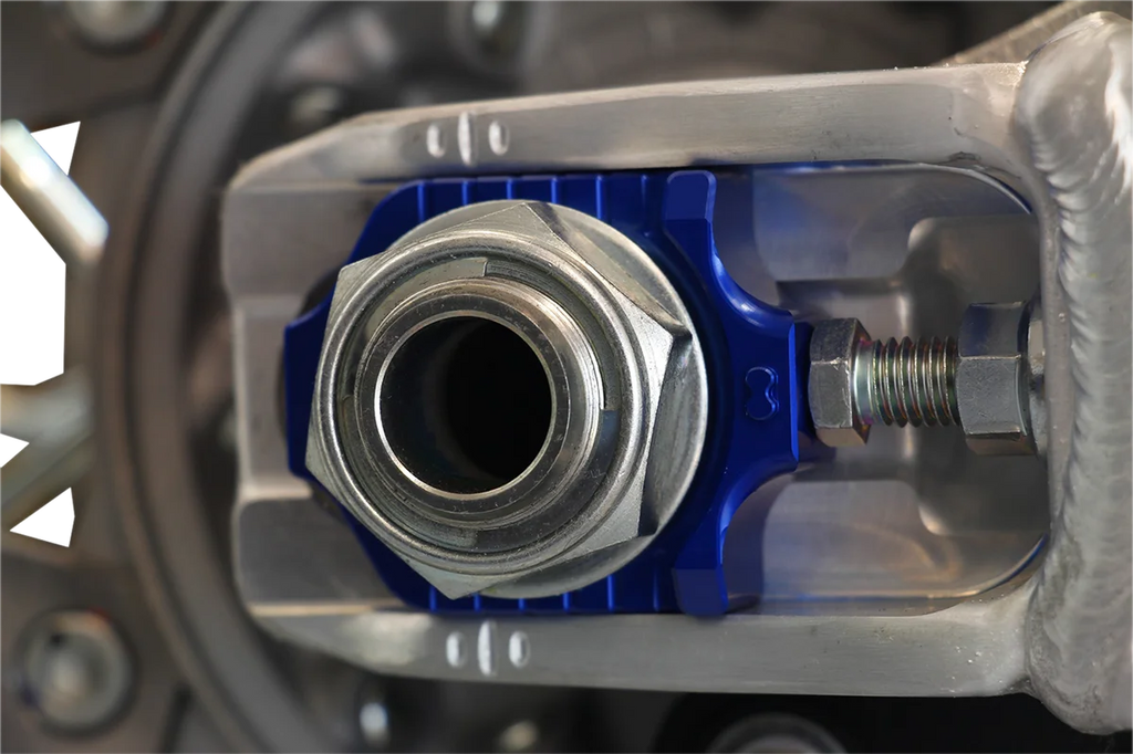 Works Connection Elite Axle Block - Blue - Side View