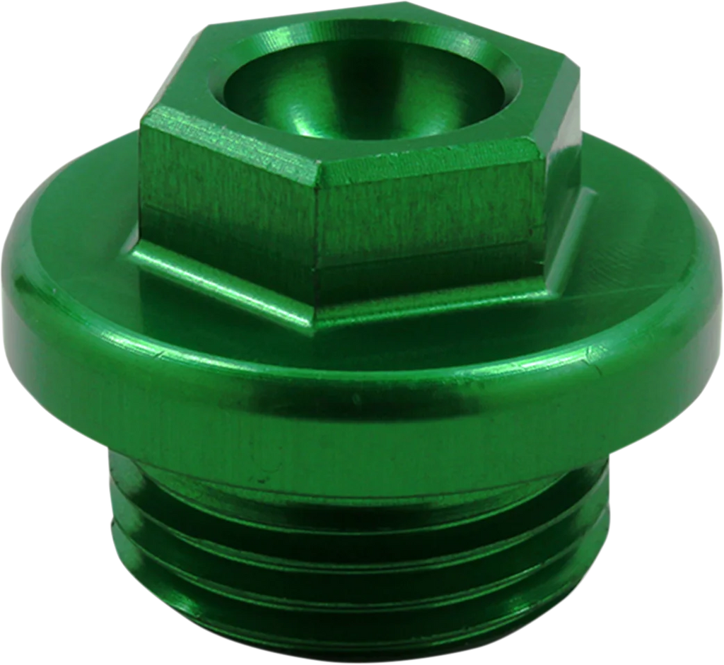 Works Connection Oil Fill Plug - Green - Kawasaki/Suzuki - Main Product View