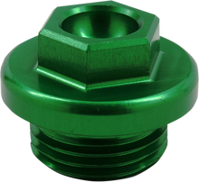 Load image into Gallery viewer, Works Connection Oil Fill Plug - Green - Kawasaki/Suzuki - Main Product View