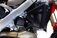 Load image into Gallery viewer, Works Connection Radiator Brace Set - Black - Honda - Back View