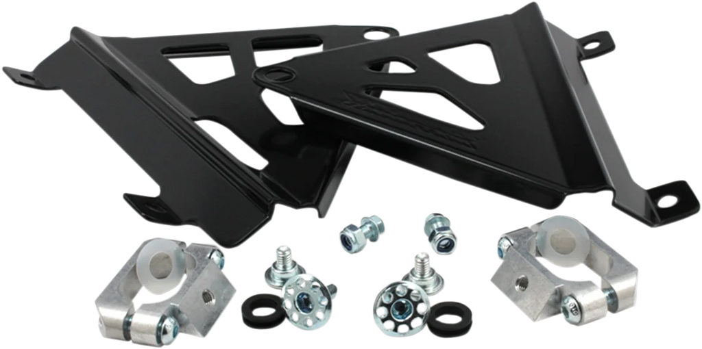 Works Connection Radiator Brace Set - Black - Honda - Main Product View