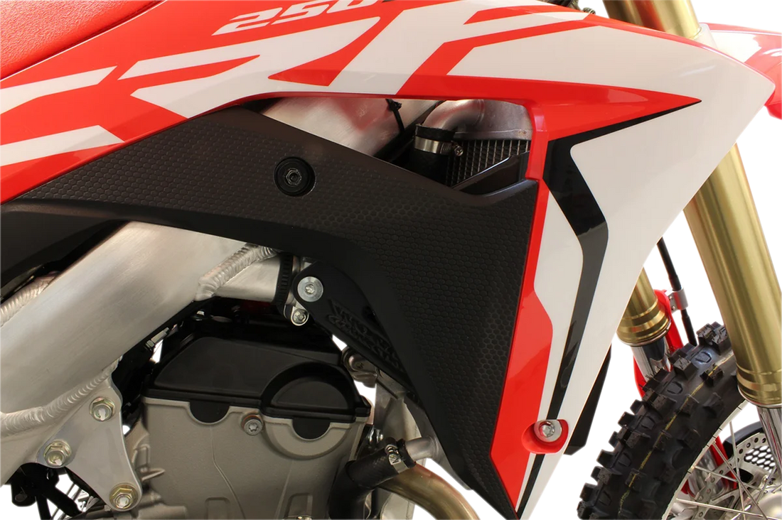 Works Connection Radiator Brace Set - Black - Honda - Side View