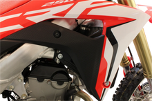 Load image into Gallery viewer, Works Connection Radiator Brace Set - Black - Honda - Side View