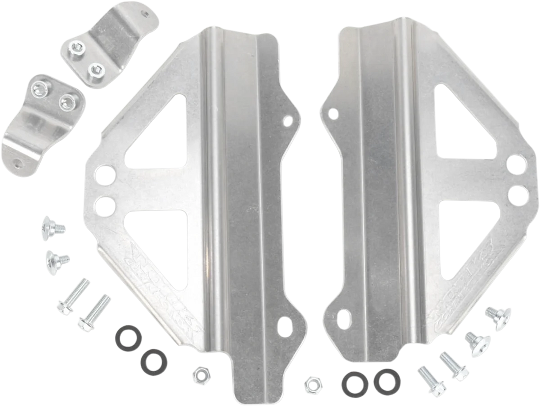Works Connection Radiator Brace Set - Black - Honda - Detail View